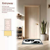 Ultra Soft Area Rug, Non Slip, Stain Resistant, Washable Area Rugs for Living Room, Bedroom, Modern Yin Yang Non-Slip Meditation Doormat(Black)