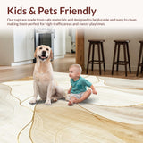 Beige Swirls Indoor Area Throw Faux Wool Entrance Door Mat(Beige)