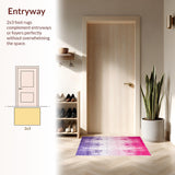 Ultra Soft Area Rug, Non Slip, Stain Resistant, Washable Area Rugs for Living Room, Bedroom, Lively Tie-Dye Dreamscape Effect(Pink)