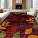 Ultra Soft Area Rug, Non Slip, Stain Resistant, Washable Area Rugs for Living Room, Bedroom, Charming Autumn Color Palette(Maroon)