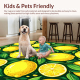 Ultra Soft Area Rug, Non Slip, Stain Resistant, Washable Area Rugs for Living Room, Bedroom, Cheerful Playful Fruit Aesthetic(Yellow)