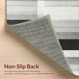 Ultra Soft Area Rug, Non Slip, Stain Resistant, Washable Area Rugs for Living Room, Bedroom, Monochrome Striped Flat Woven Floor Covering With Farmhouse Inspired Design(Gray)
