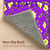 Ultra Soft Area Rug, Non Slip, Stain Resistant, Washable Area Rugs for Living Room, Bedroom, Festive Carnival Themed Elegance(Purple)