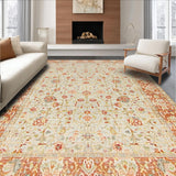 Ultra Soft Area Rug, Non Slip, Stain Resistant, Washable Area Rugs for Living Room, Bedroom, Rustic Light Brown Botanical Elegance(Beige)