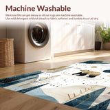 Ultra Soft Area Rug, Non Slip, Stain Resistant, Washable Area Rugs for Living Room, Bedroom, Tranquil Watercolor Sky and Bears(Gray)