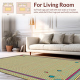 Ultra Soft Area Rug, Non Slip, Stain Resistant, Washable Area Rugs for Living Room, Bedroom, Chic Multi-Toned Spot Motif(Beige)