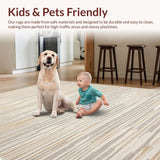 Ultra Soft Area Rug, Non Slip, Stain Resistant, Washable Area Rugs for Living Room, Bedroom, Sleek Abstract Earthy Hues(Beige)