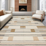 Ultra Soft Area Rug, Non Slip, Stain Resistant, Washable Area Rugs for Living Room, Bedroom, Cozy Neutral Tones Tiled Motif(Beige)