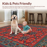 Ultra Soft Area Rug, Non Slip, Stain Resistant, Washable Area Rugs for Living Room, Bedroom, Elegant Twisted Textile Fusion(Red)