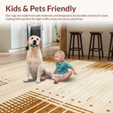 Ultra Soft Area Rug, Non Slip, Stain Resistant, Washable Area Rugs for Living Room, Bedroom, Unique Minimalist Animal Impression(Beige)