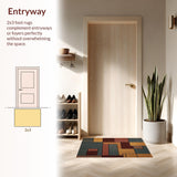 Ultra Soft Area Rug, Non Slip, Stain Resistant, Washable Area Rugs for Living Room, Bedroom, Multi-Colored Contemporary Entryway Non-Slip Rug(Beige)