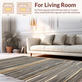 Ultra Soft Area Rug, Non Slip, Stain Resistant, Washable Area Rugs for Living Room, Bedroom, Nature-Inspired Earthy Zebra Motif(Brown)