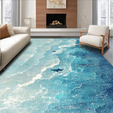 Ultra Soft Area Rug, Non Slip, Stain Resistant, Washable Area Rugs for Living Room, Bedroom, Aquatic World Ocean Rug Deep Sea Hunter Pattern(Blue)