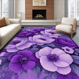 Ultra Soft Area Rug, Non Slip, Stain Resistant, Washable Area Rugs for Living Room, Bedroom, Enchanting Deep Purple Comfort(Purple)
