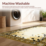 Ultra Soft Area Rug, Non Slip, Stain Resistant, Washable Area Rugs for Living Room, Bedroom, Ivory Black Animal Print Office Carpet(Beige)
