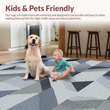 Ultra Soft Area Rug, Non Slip, Stain Resistant, Washable Area Rugs for Living Room, Bedroom, Sleek Neutral Palette Linear Arrangement(Gray)