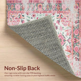 Ultra Soft Area Rug, Non Slip, Stain Resistant, Washable Area Rugs for Living Room, Bedroom, Contemporary Cozy Nature-Inspired Design(Pink)