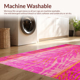 Ultra Soft Area Rug, Non Slip, Stain Resistant, Washable Area Rugs for Living Room, Bedroom, Eclectic Animal Fantasy Decor(Pink)