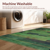 Sleek Low Pile Geometric Appeal(Green)