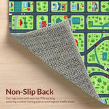 Ultra Soft Area Rug, Non Slip, Stain Resistant, Washable Area Rugs for Living Room, Bedroom, Interactive Cityscape Playmat Design(Black)