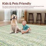 Ultra Soft Area Rug, Non Slip, Stain Resistant, Washable Area Rugs for Living Room, Bedroom, Whispering Willow Sage & Cream Rug Boho Garden Motif Carpet(Beige)