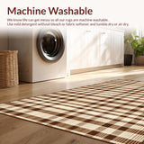 Ultra Soft Area Rug, Non Slip, Stain Resistant, Washable Area Rugs for Living Room, Bedroom, Sophisticated Warm Tones Geometry(Beige)