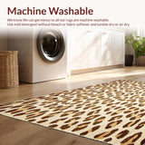 Ultra Soft Area Rug, Non Slip, Stain Resistant, Washable Area Rugs for Living Room, Bedroom, Contemporary Leopard in Beige Tones(Beige)