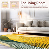 Ultra Soft Area Rug, Non Slip, Stain Resistant, Washable Area Rugs for Living Room, Bedroom, Geometric Spotted Kitchen Area(Yellow)