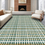 Black and White Striped Machine Symmetrical Geometric Design(Green)