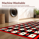 Ultra Soft Area Rug, Non Slip, Stain Resistant, Washable Area Rugs for Living Room, Bedroom, Dynamic Red and Black Scheme(Red)