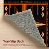 Ultra Soft Area Rug, Non Slip, Stain Resistant, Washable Area Rugs for Living Room, Bedroom, Cozy Primitive Aztec Aesthetic(Black)