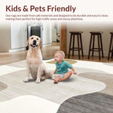 Ultra Soft Area Rug, Non Slip, Stain Resistant, Washable Area Rugs for Living Room, Bedroom, Abstract Feline Beige Area Scratching Mat for Happy Paws & Furniture(Beige)