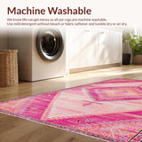 Ultra Soft Area Rug, Non Slip, Stain Resistant, Washable Area Rugs for Living Room, Bedroom, Rustic Pink Western Boot Motif(Pink)
