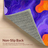 Ultra Soft Area Rug, Non Slip, Stain Resistant, Washable Area Rugs for Living Room, Bedroom, Modern Eclectic Wave-like Theme(Orange)