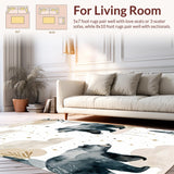 Ultra Soft Area Rug, Non Slip, Stain Resistant, Washable Area Rugs for Living Room, Bedroom, Artistic Fantasy Animal Landscape(Beige)