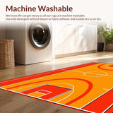 Ultra Soft Area Rug, Non Slip, Stain Resistant, Washable Area Rugs for Living Room, Bedroom, Contemporary Sports Motif Rug(Orange)