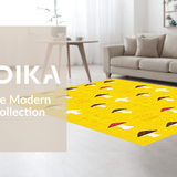 Ultra Soft Area Rug, Non Slip, Stain Resistant, Washable Area Rugs for Living Room, Bedroom, Lively Bright Colorful Design(Yellow)
