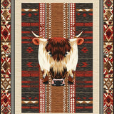 Ultra Soft Area Rug, Non Slip, Stain Resistant, Washable Area Rugs for Living Room, Bedroom, Traditional Winter Wildlife Illustration(Brown)
