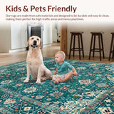 Ultra Soft Area Rug, Non Slip, Stain Resistant, Washable Area Rugs for Living Room, Bedroom, Vibrant Earth Toned Pattern(Blue)