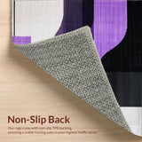 Ultra Soft Area Rug, Non Slip, Stain Resistant, Washable Area Rugs for Living Room, Bedroom, Elegant Distressed Textured Pattern(Purple)
