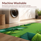 Ultra Soft Area Rug, Non Slip, Stain Resistant, Washable Area Rugs for Living Room, Bedroom, 3D Leaf Shaggy Bath Mat with Non-Slip Absorbent Design(Green)