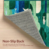Ultra Soft Area Rug, Non Slip, Stain Resistant, Washable Area Rugs for Living Room, Bedroom, Humorous Rustic Nautical Theme(Green)