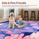 Ultra Soft Area Rug, Non Slip, Stain Resistant, Washable Area Rugs for Living Room, Bedroom, Delicate Plush Oceanic Dreamscape(Purple)