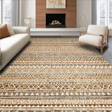 Ultra Soft Area Rug, Non Slip, Stain Resistant, Washable Area Rugs for Living Room, Bedroom, Transitional Warm Color Palette Design(Brown)