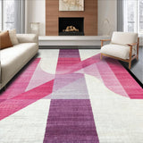 Ultra Soft Area Rug, Non Slip, Stain Resistant, Washable Area Rugs for Living Room, Bedroom, Twist Knot Carpet with Curved Bow Outline and Game Card Pattern(Purple)