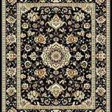 Ultra Soft Area Rug, Non Slip, Stain Resistant, Washable Area Rugs for Living Room, Bedroom, Elegant Floral Paisley Aesthetic(Black)