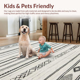 Ultra Soft Area Rug, Non Slip, Stain Resistant, Washable Area Rugs for Living Room, Bedroom, Rustic Tiled Pattern Aesthetic(Black)