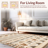 Ultra Soft Area Rug, Non Slip, Stain Resistant, Washable Area Rugs for Living Room, Bedroom, Elegant Beige Abstract Features(Beige)