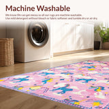 Ultra Soft Area Rug, Non Slip, Stain Resistant, Washable Area Rugs for Living Room, Bedroom, Soft Textured Dreamy Spectrum(Pink)