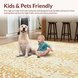 Ultra Soft Area Rug, Non Slip, Stain Resistant, Washable Area Rugs for Living Room, Bedroom, Beige Faux Deer Skin with Subtle Animal Print and Elegant Runner Form(Gold)